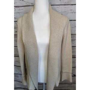 Eileen Fisher Crossover Sweater Cardigan Silk Cotton Bell Sleeves
